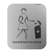 Female Hygiene Door Sign Silver Aluminium