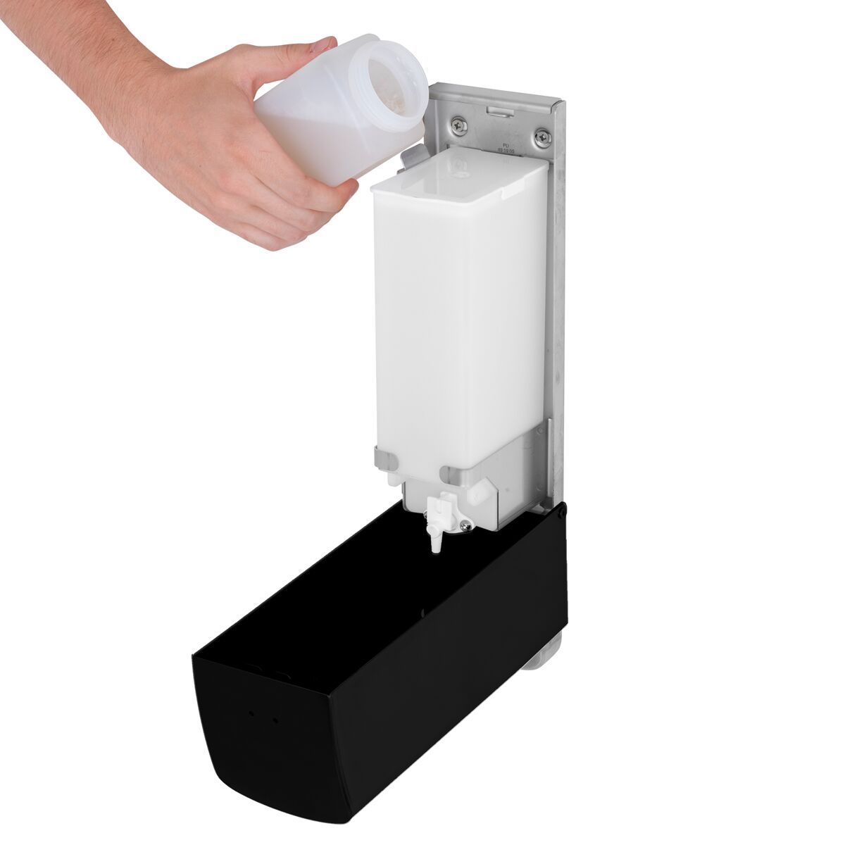 Soap and Disinfectant Dispenser 1200ml Stainless Steel Black