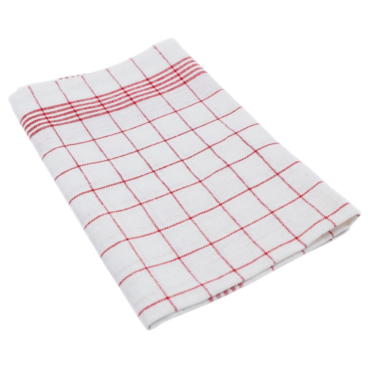Linen Cotton Kitchen Tea Towels 10 Pack Red Check GTH157RK