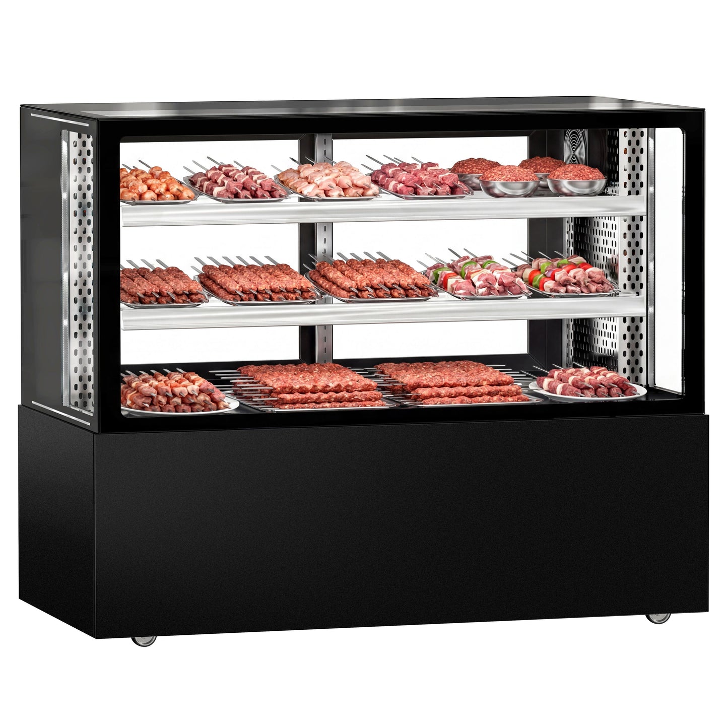Refrigerated Display Case Double Glazing 525L Matt Black KTFG157SM