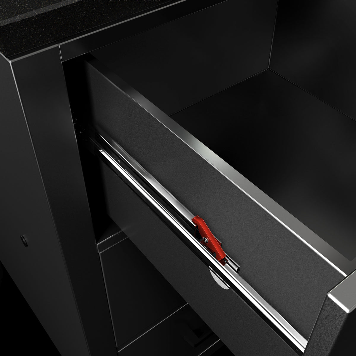 Cash Register Counter 3 Shelves Matt Black 1000mm KTKG107SM