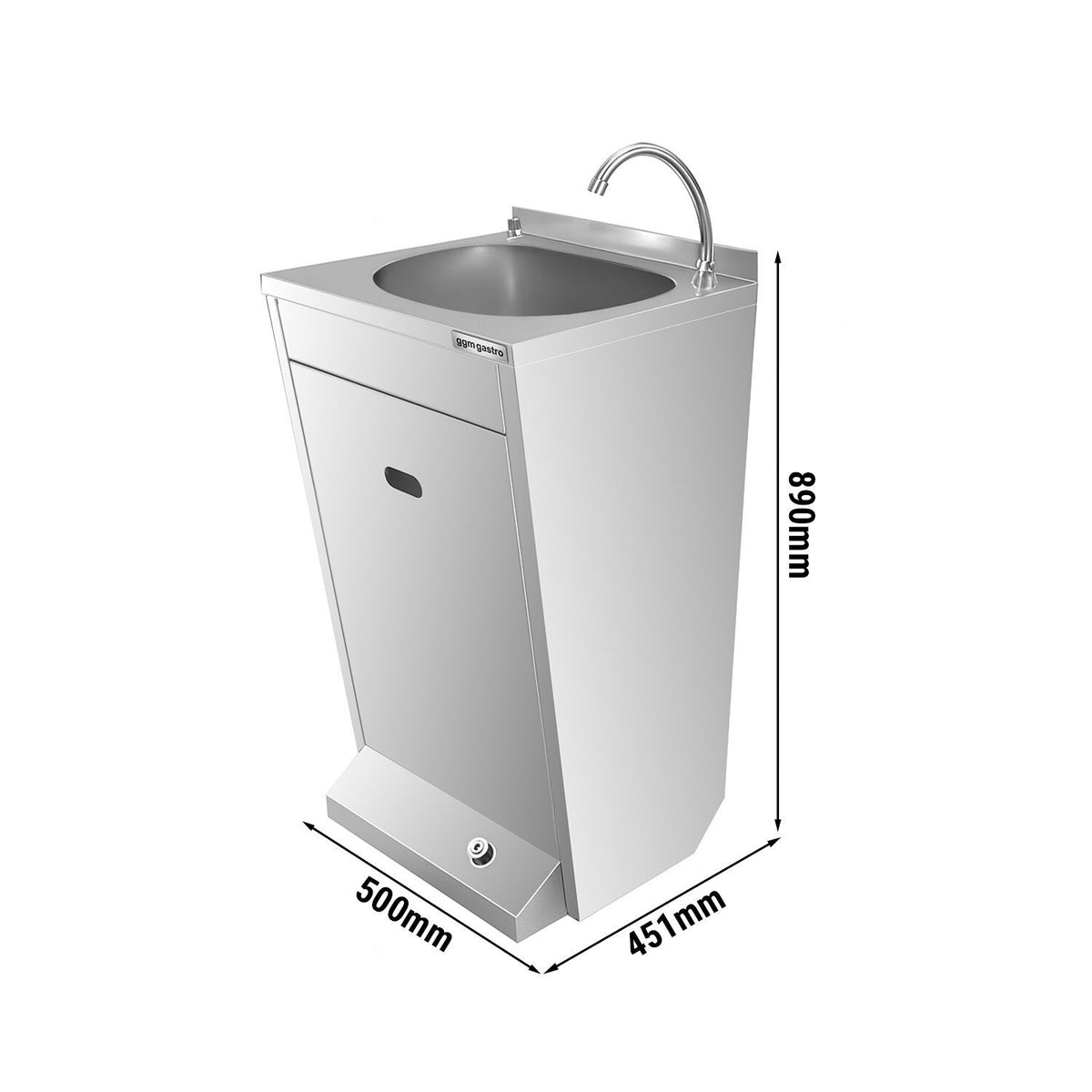 Commercial Foot-Operated Hand Wash Sink 500x451x890mm