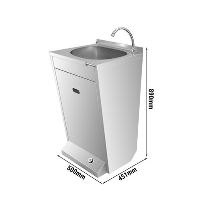 Commercial Foot-Operated Hand Wash Sink 500x451x890mm