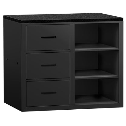 Cash Register Counter 3 Shelves Matt Black 1000mm KTKG107SM