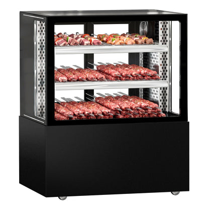 Refrigerated Meat Display Case Double Glazing 435L Matt Black KTFG107SM