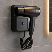 Wall Mounted Hair Dryer with USB Ports ABS HTWM