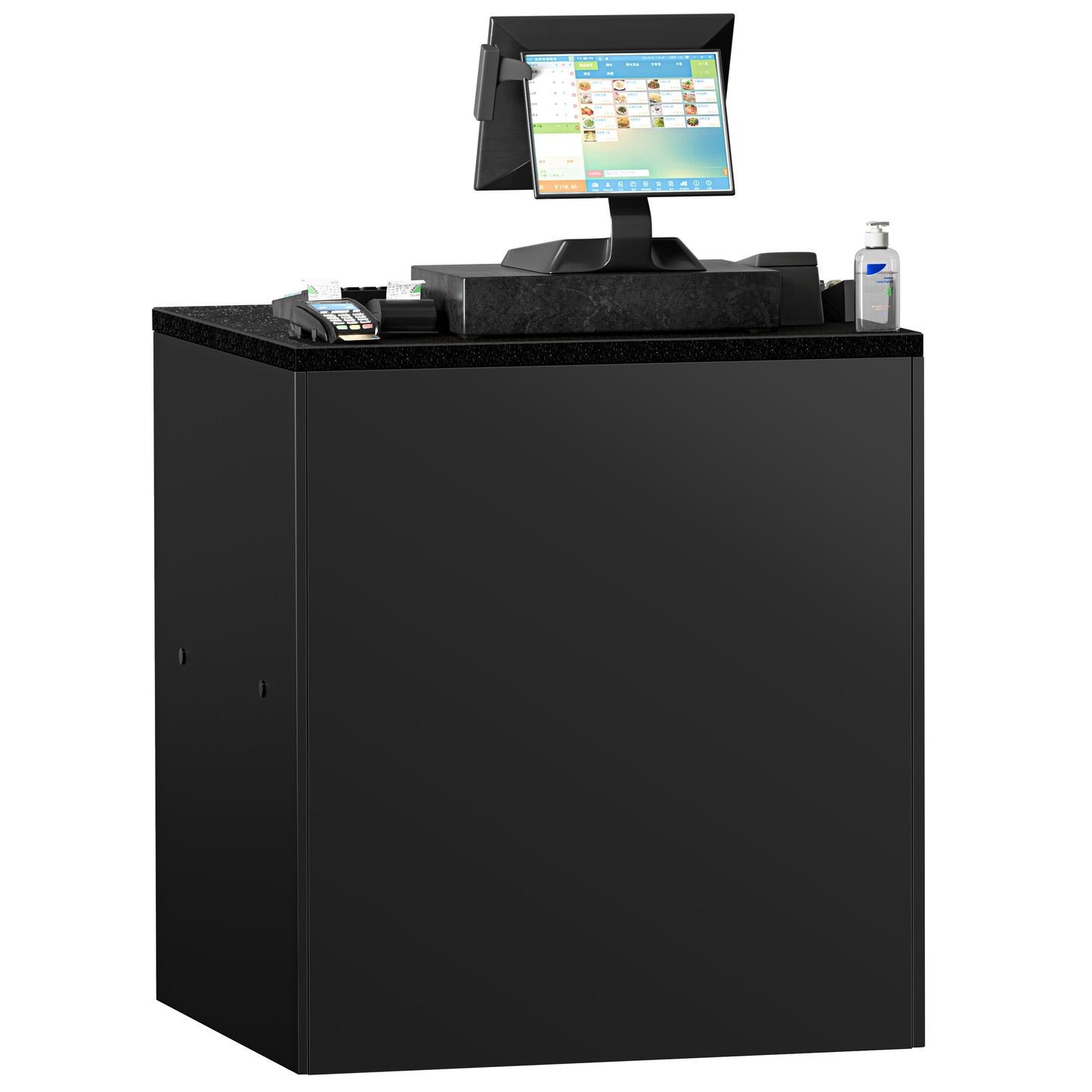 Cash Register Counter Black Marble Top 800mm Matt Black KTKG87SM