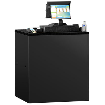 Cash Register Counter Black Marble Top 800mm Matt Black KTKG87SM