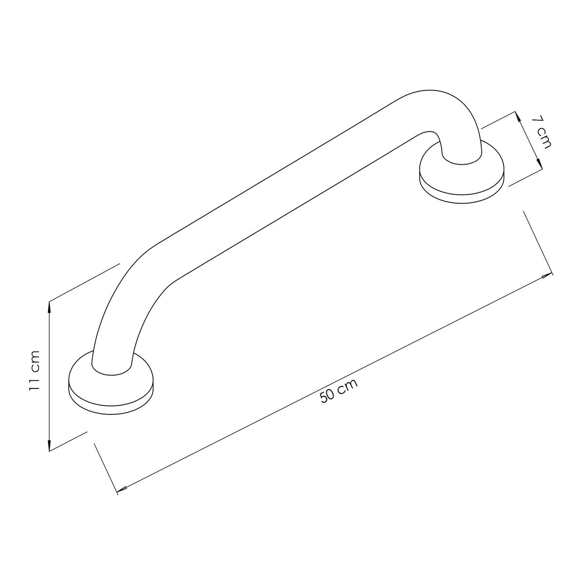 Wall Mounted Bathroom Grab Bar 500 mm Stainless Steel