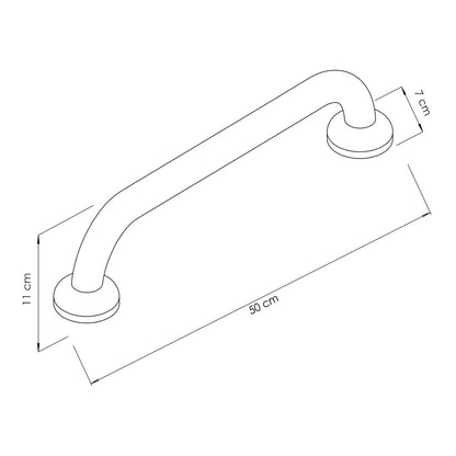 Wall Mounted Bathroom Grab Bar 500 mm Stainless Steel