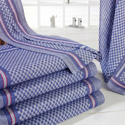 Cotton Kitchen Towels 200 Pack Blue Check GTBH251BK