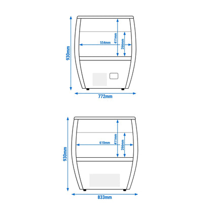 Refrigerated Display Island 772mm 87L 335W Black TTS87GS
