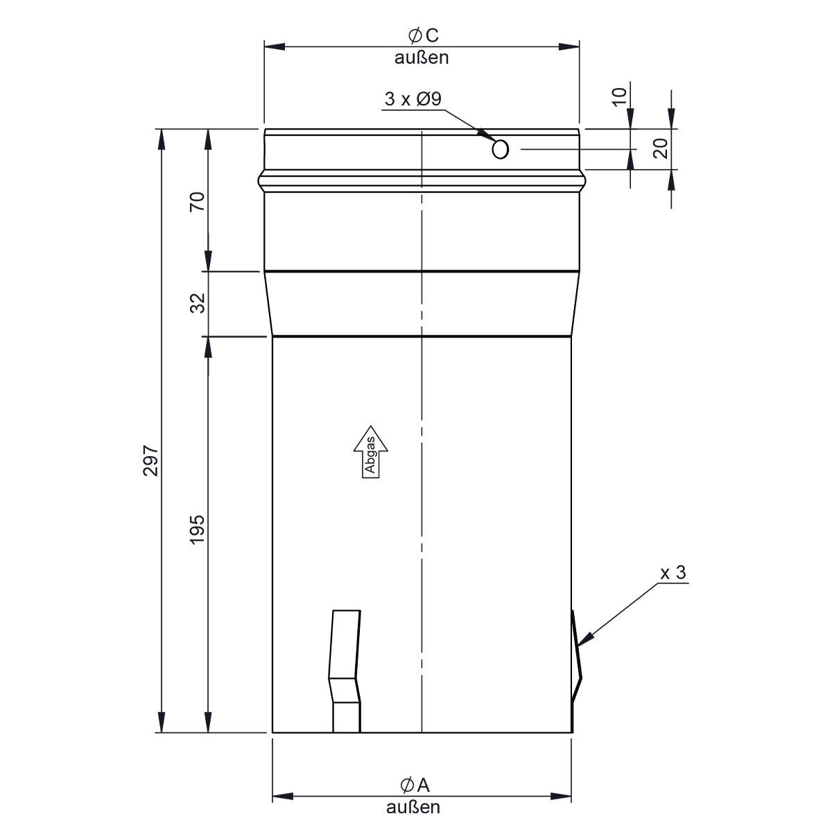 Fireplace Accessory Adapter Ø150mm ESKAJ150