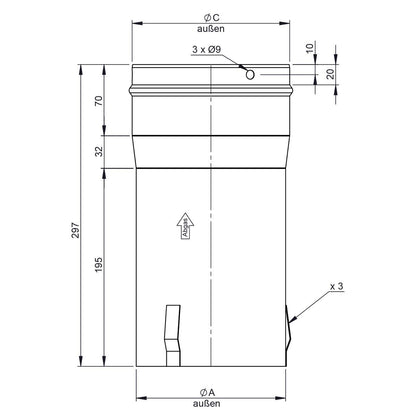 Fireplace Accessory Adapter Ø150mm ESKAJ150