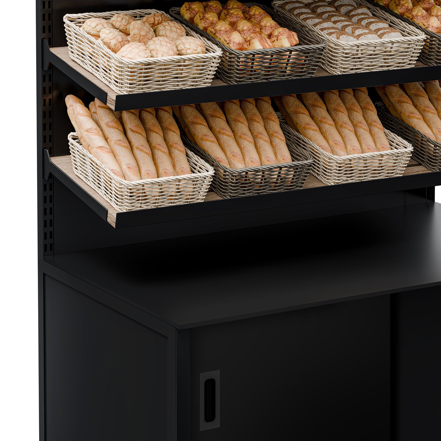 Bread Display Unit 3 Shelves Black 1200mm BRK1200