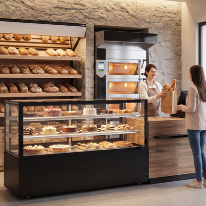 Refrigerated Pastry Display Case Double Glazing 620L Matt Black KTGSF157SM