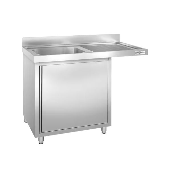 Commercial Dishwasher Sink Cabinet with 1 Basin 700mm Deep